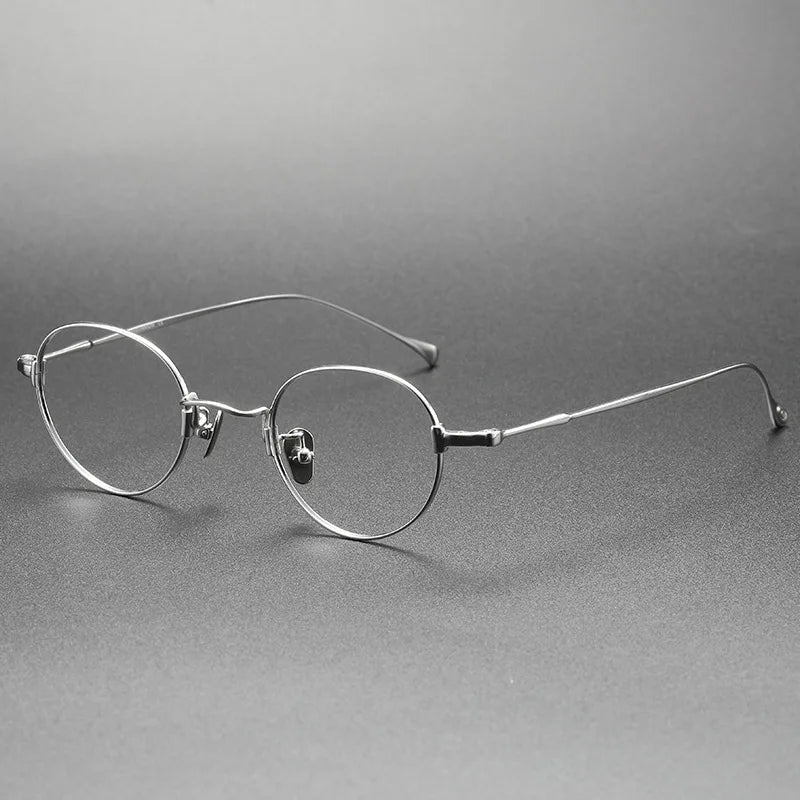 Aimee Unisex Full Rim Round Titanium Eyeglasses Frame 1353 - Lightweight Durable Glasses for Men & Women - Perfect for Reading, Working & Daily Wear