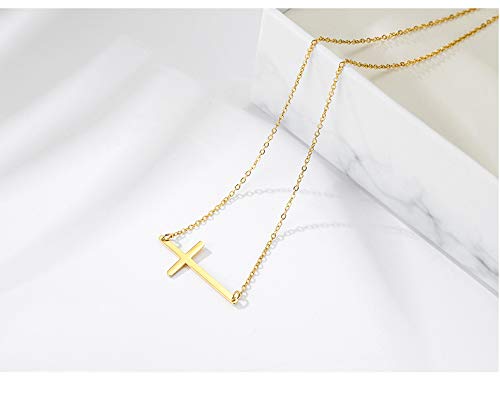 Elegant Small Cross Pendant Necklace for Women - Dainty Minimalist Gold/Silver Religious Jewelry - Perfect Mother's Day, Birthday Gift for Her - Ideal for Church, Weddings & Everyday Wear