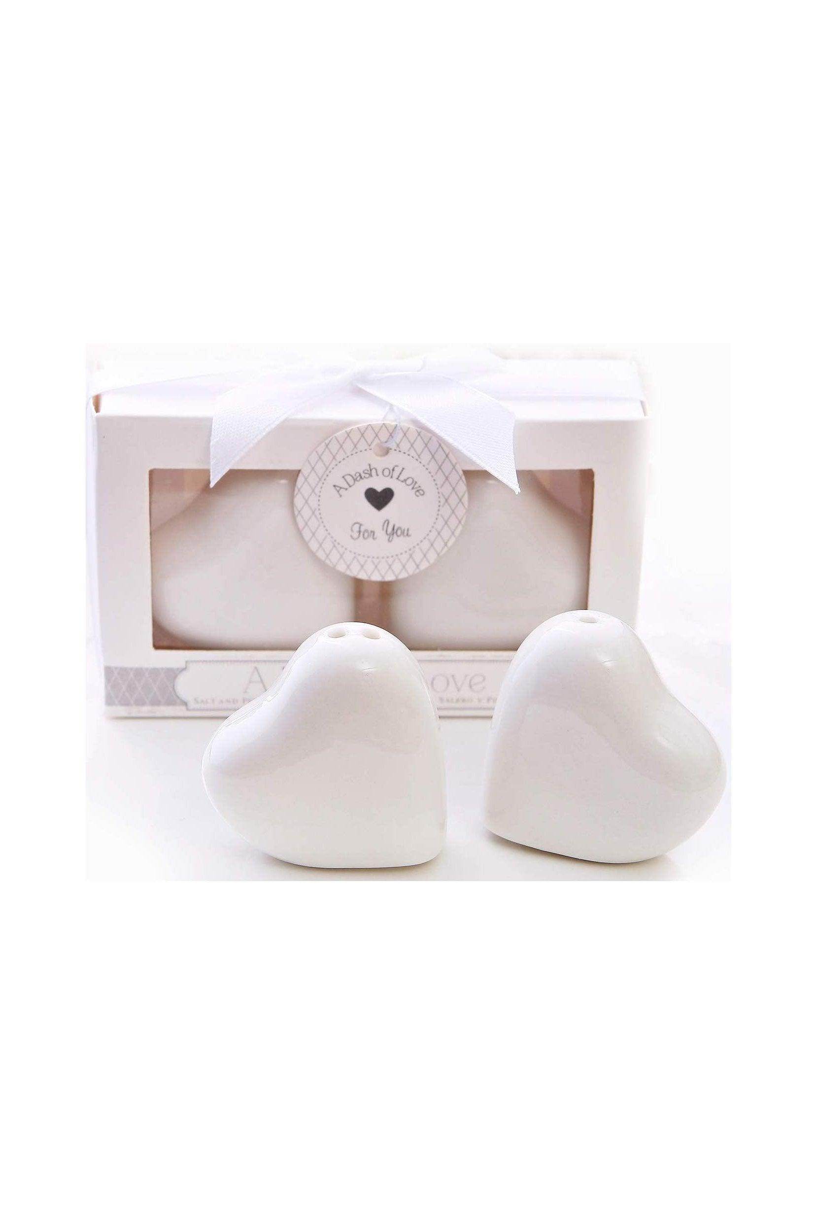 Elegant Heart-Shaped Salt and Pepper Shakers Set - 6 Piece Wedding Favor, Kitchen & Dining Table Decor - Perfect for Bridal Showers, Anniversary Gifts & Home Decor