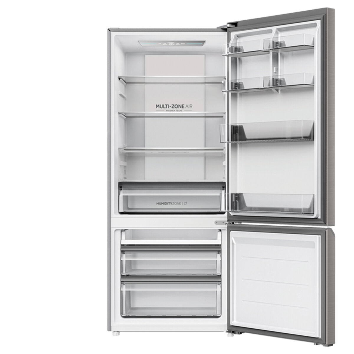 Haier 433L Bottom Mount Refrigerator - Energy Efficient, Stainless Steel Finish (HRF420BS) for Modern Kitchens & Open Floor Plans