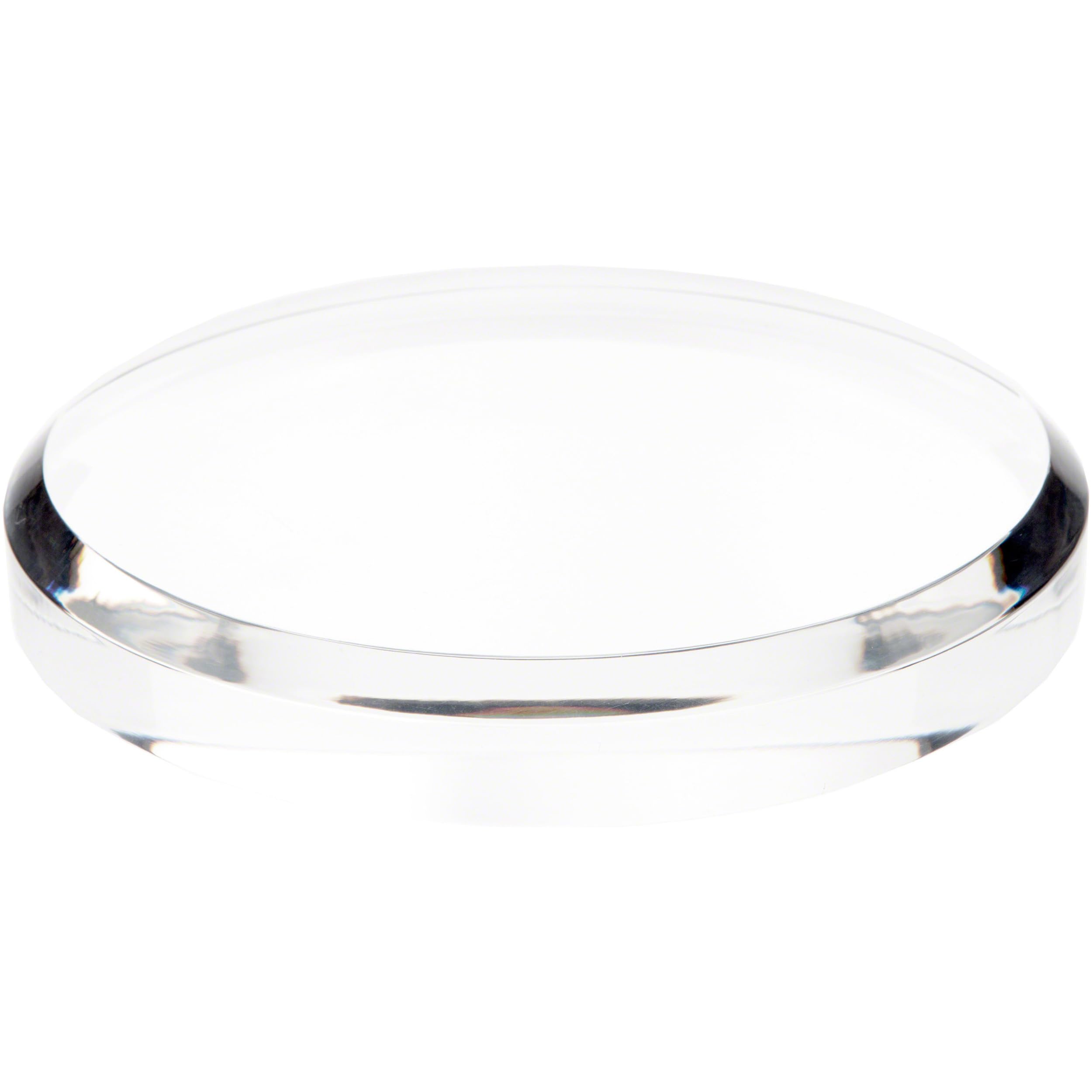 Clear Acrylic Beveled Round Display Base Stand - 7 Inch Diameter x 1 Inch Height - Pack of 2 for Jewelry, Collectibles & Retail Displays - Perfect for Showcasing Rings, Miniatures & Decorative Items