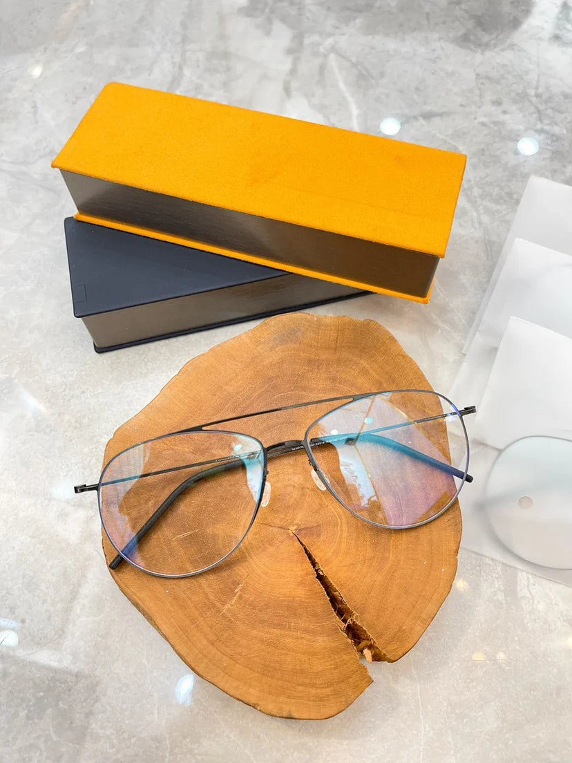 Aimee Unisex Full Rim Oval Double Bridge Titanium Eyeglasses 5507 - Lightweight Durable Frame for Men & Women - Perfect for Reading, Work & Fashion Accessories