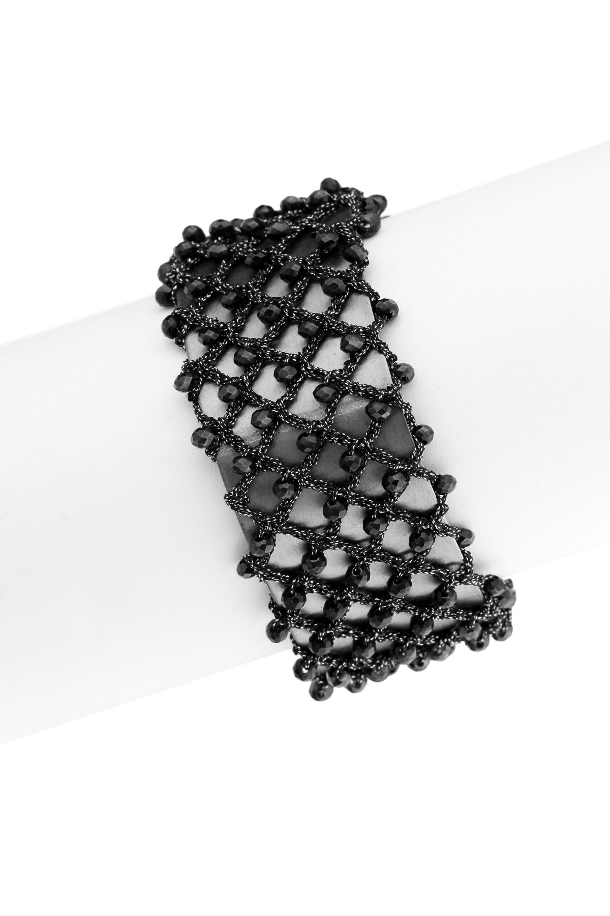 Elegant Crystal Crochet Cuff Bracelet for Women - Handmade Bohemian Style Jewelry - Perfect for Weddings, Parties & Boho Fashion Accessories