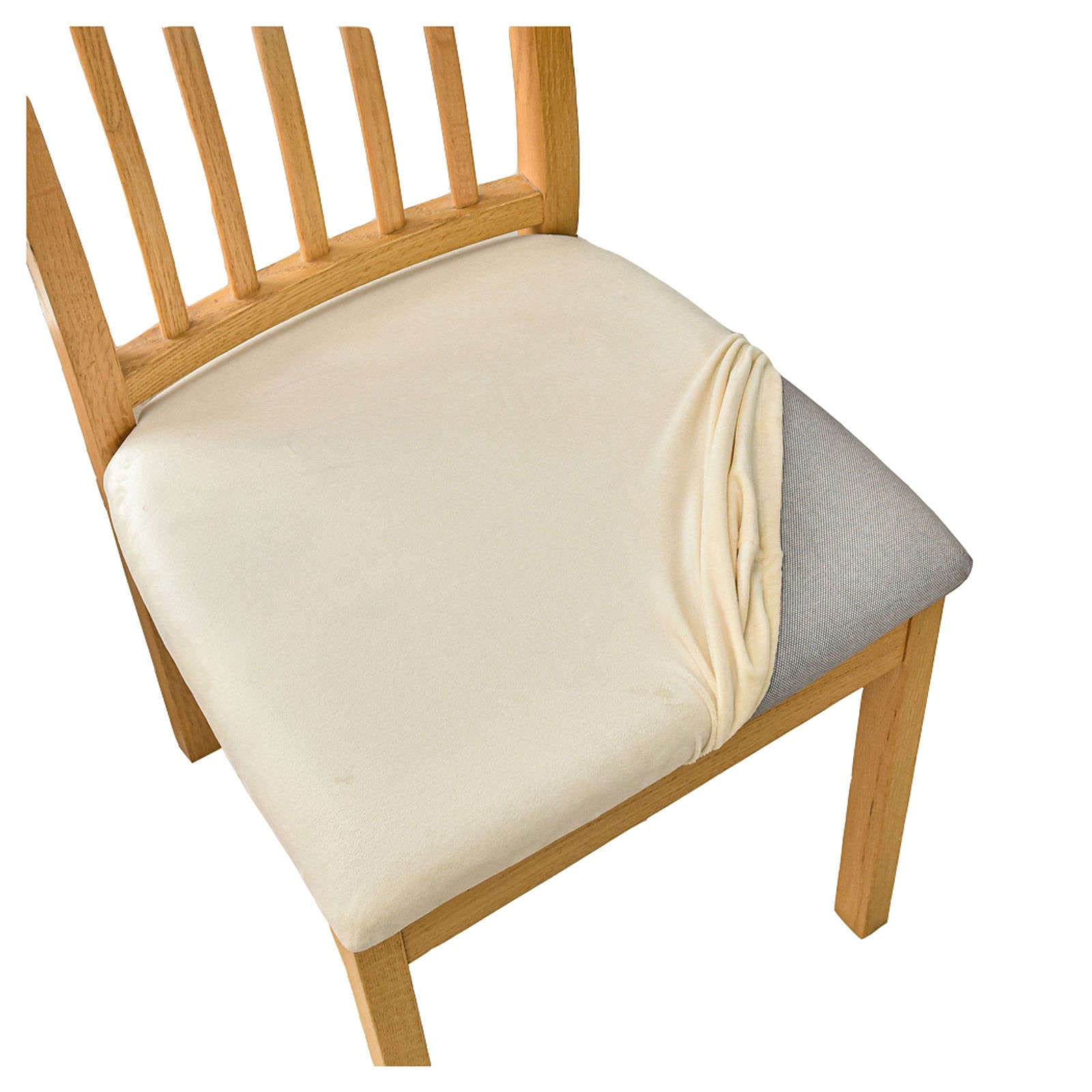 Velvet Stretch Chair Covers - Washable & Removable for Dining & Living Room - 2 PCS Beige