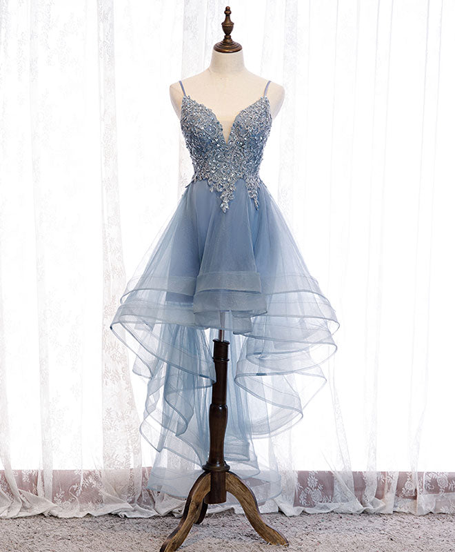 Elegant Pink Tulle Lace High-Low Prom Dress for Homecoming - Perfect for Formal Dances, Graduation Parties & Special Occasions