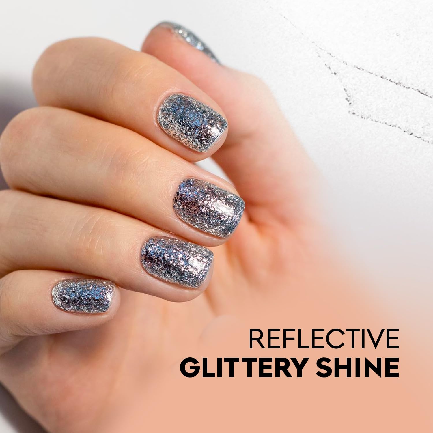 Gleva Diamond Glitter UV Gel Nail Polish - Soak Off Sparkly Green Nail Paint for Long-Lasting Salon & DIY Manicure - 8ml for Women & Girls | Perfect for Parties, Weddings, and Special Occasions