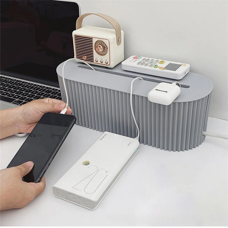 Ziggy Nordic Cable & Charger Organizer Box - Premium Cord Management Solution for Home & Office Organization