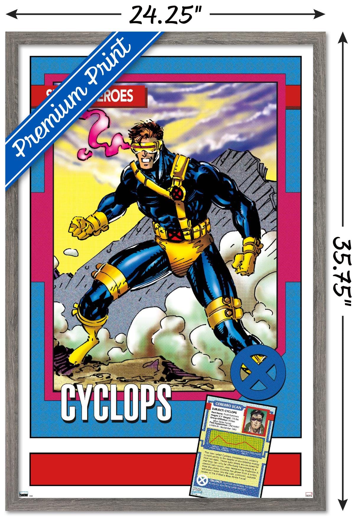 Trends International Marvel Trading Cards - Cyclops Wall Poster, 22.375