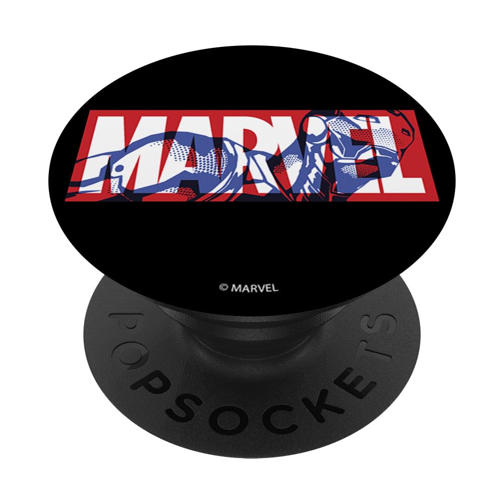 Marvel Iron Man Logo PopSockets Standard PopGrip - Swappable Phone Grip & Stand for Smartphones - Perfect for Marvel Fans, Daily Commute & Hands-Free Viewing