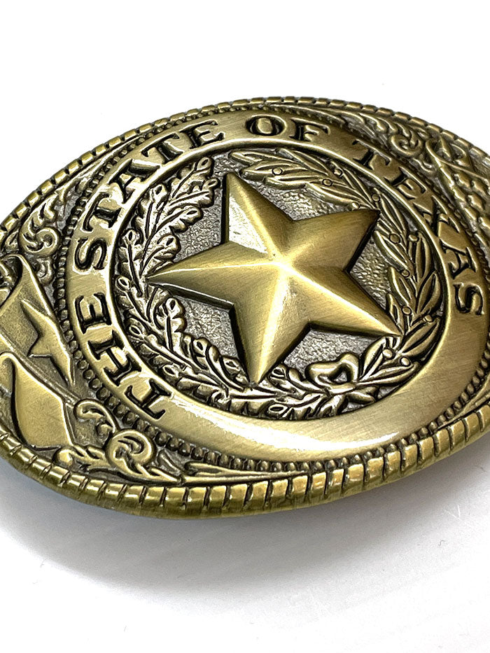 Texas Seal Oval Belt Buckle - Bronze State of Texas Emblem Belt Buckle for Men & Women - Perfect for Western Wear, Rodeo Events & Cowboy Fashion Accessories