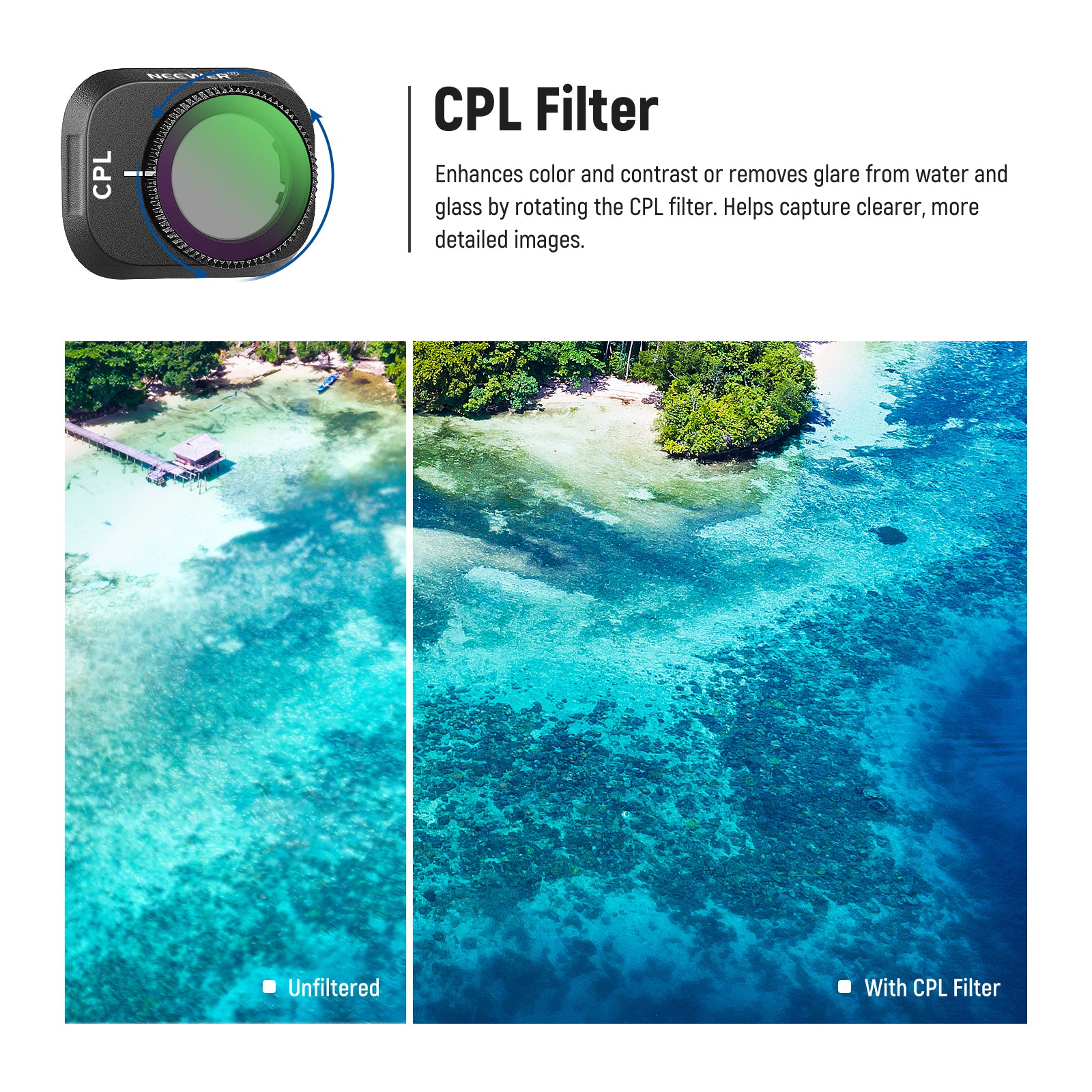 NEEWER FL DM4 6-Pack Plastic ND Filter Set for DJI Mini 3 & Mini 3 Pro - Enhance Aerial Photography & Videography in Bright Conditions