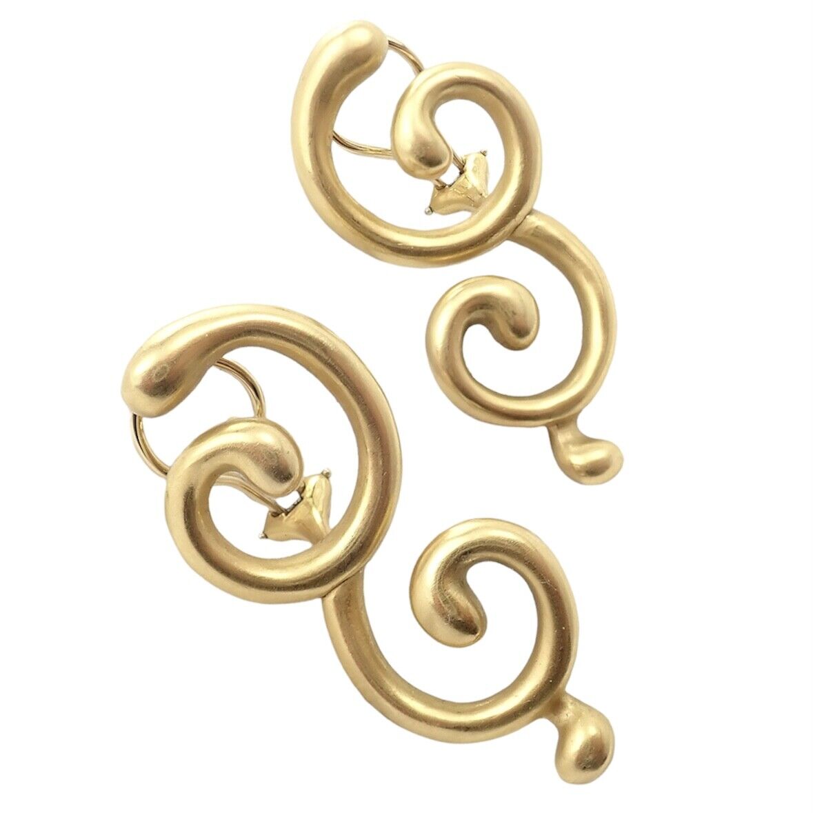 Authentic Vintage Angela Cummings 18K Yellow Gold Curl Earrings - Rare Collectible Jewelry for Women, Perfect Gift for Anniversary & Special Occasions