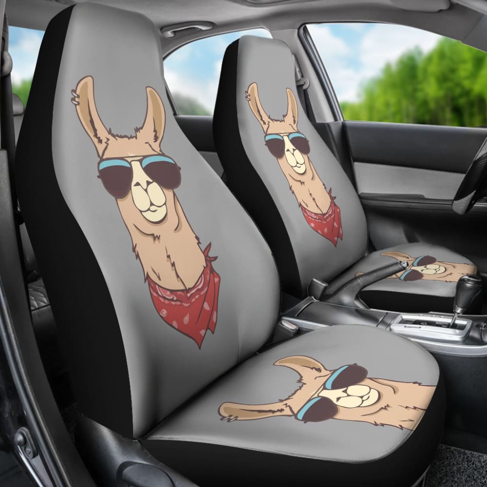 Funny Llama with Glasses Printed Car Seat Covers - Unique Gift Idea for Animal Lovers - Perfect for Road Trips, Commuting & Customizing Your Vehicle Interior