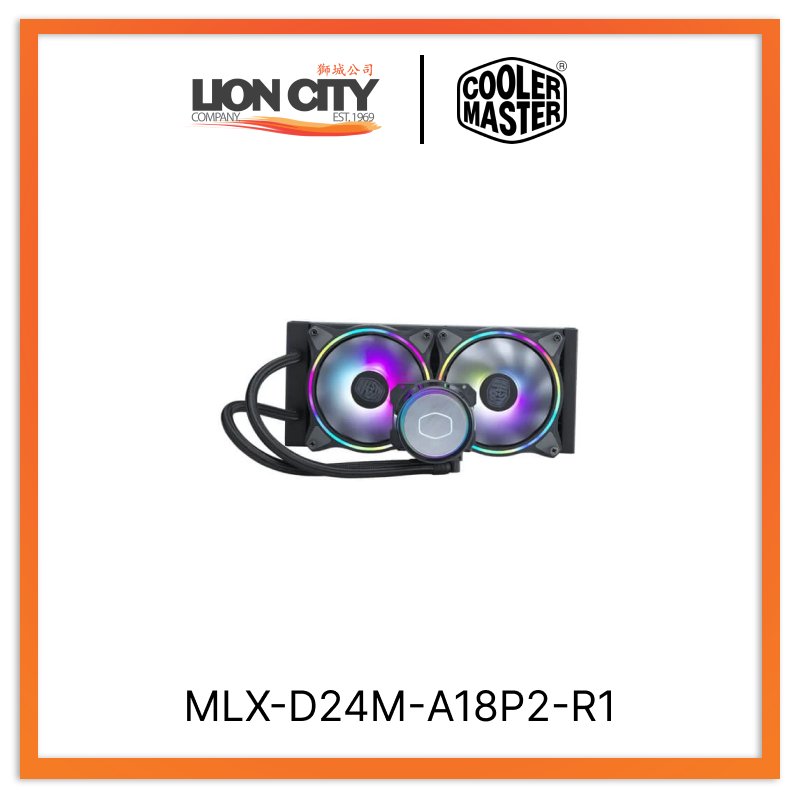 Cooler Master MLX D24M A18P2 R1 CM MasterLiquid ML240 Illusion ARGB All-in-One CPU Liquid Cooler - 240mm Radiator, Dual 120mm PWM Fans, RGB Lighting (3-Year Warranty) - Perfect for Gaming PCs, Workstations, and High-Performance Builds