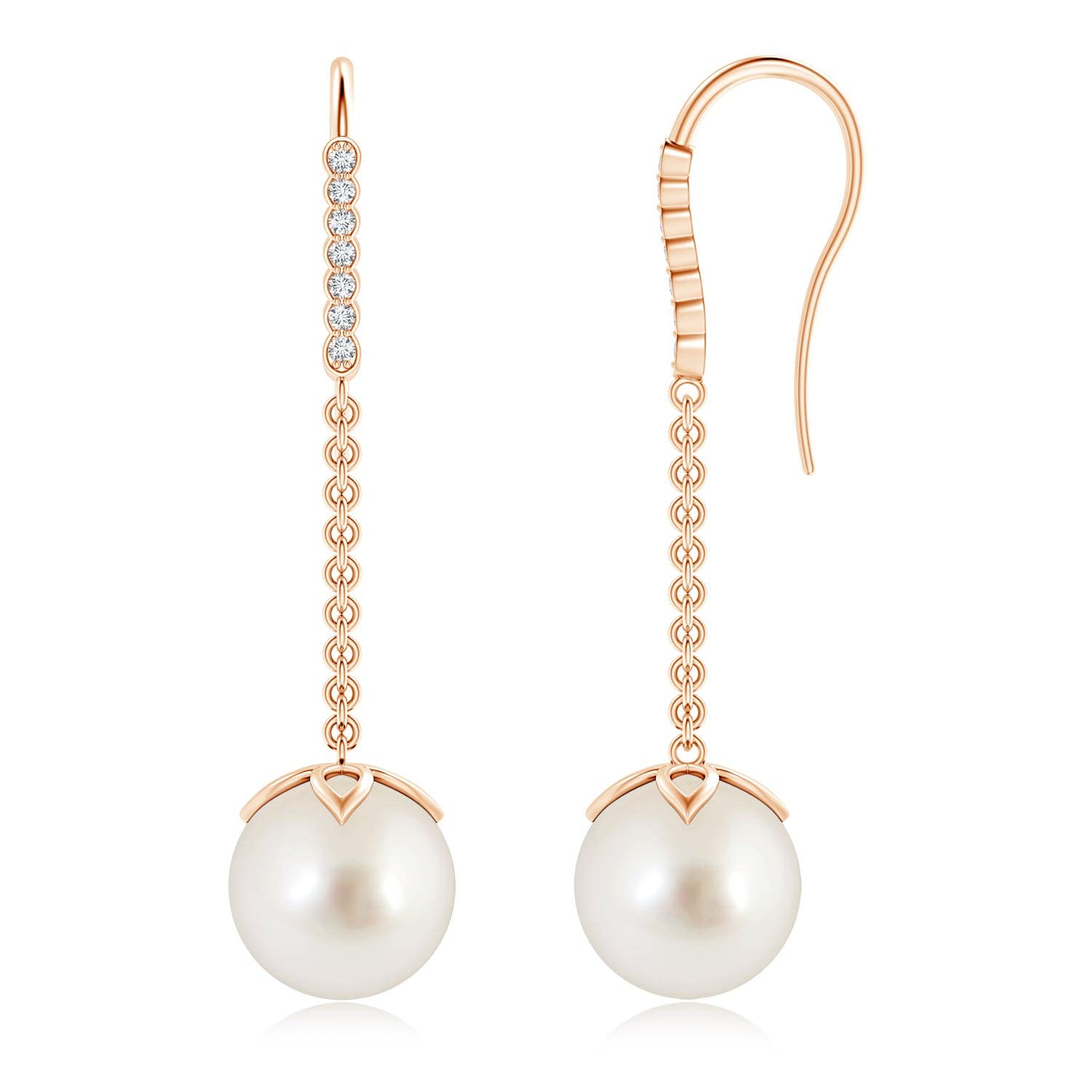 ANGARA Natural South Sea Cultured Pearl Drop Earrings for Women - Sterling Silver & 14K Solid Gold Jewelry | June Birthstone Gift for Her | Elegant Wedding, Anniversary & Birthday Present | Perfect for Formal Events, Date Nights & Special Occasions