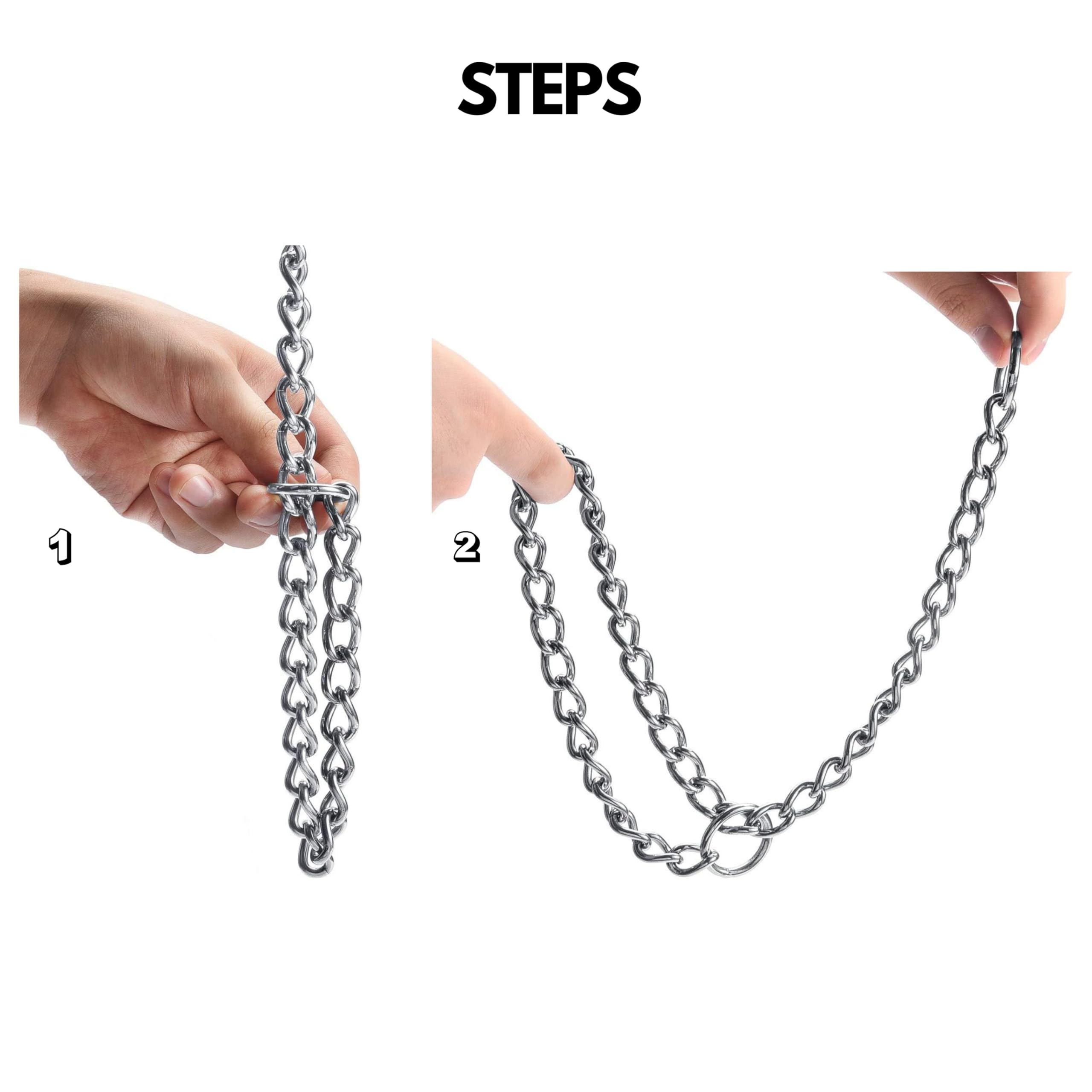 304 Stainless Steel Chew Proof Dog Collar - Made in USA | Anti-Winding Durable Chain Leash for Small, Medium, Large & XL Dogs | Perfect for Training, Walking & Outdoor Adventures