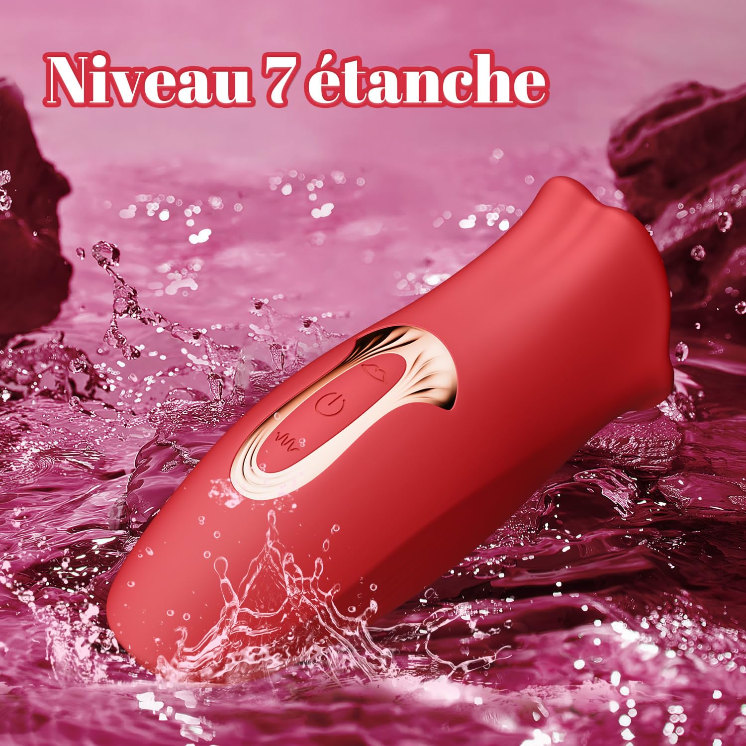 **10-Speed Rose Clitoral Vibrator for Women - Dual-Action Tongue Licking & G-Spot Stimulation - Powerful Rechargeable Adult Sex Toy with Bite & Vibration Modes - Perfect for Solo Play & Couples Foreplay**