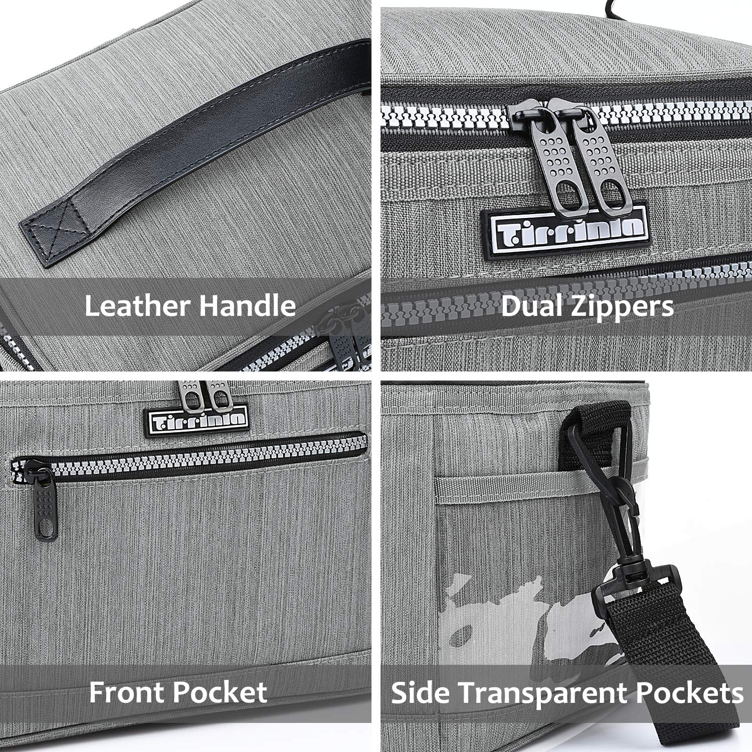 Tirrinia Insulated Lunch Bag for Women & Men - Leakproof Thermal Reusable Lunch Box Tote - Office Work Lunch Cooler - Light Grey - Perfect for Work, School & Picnics