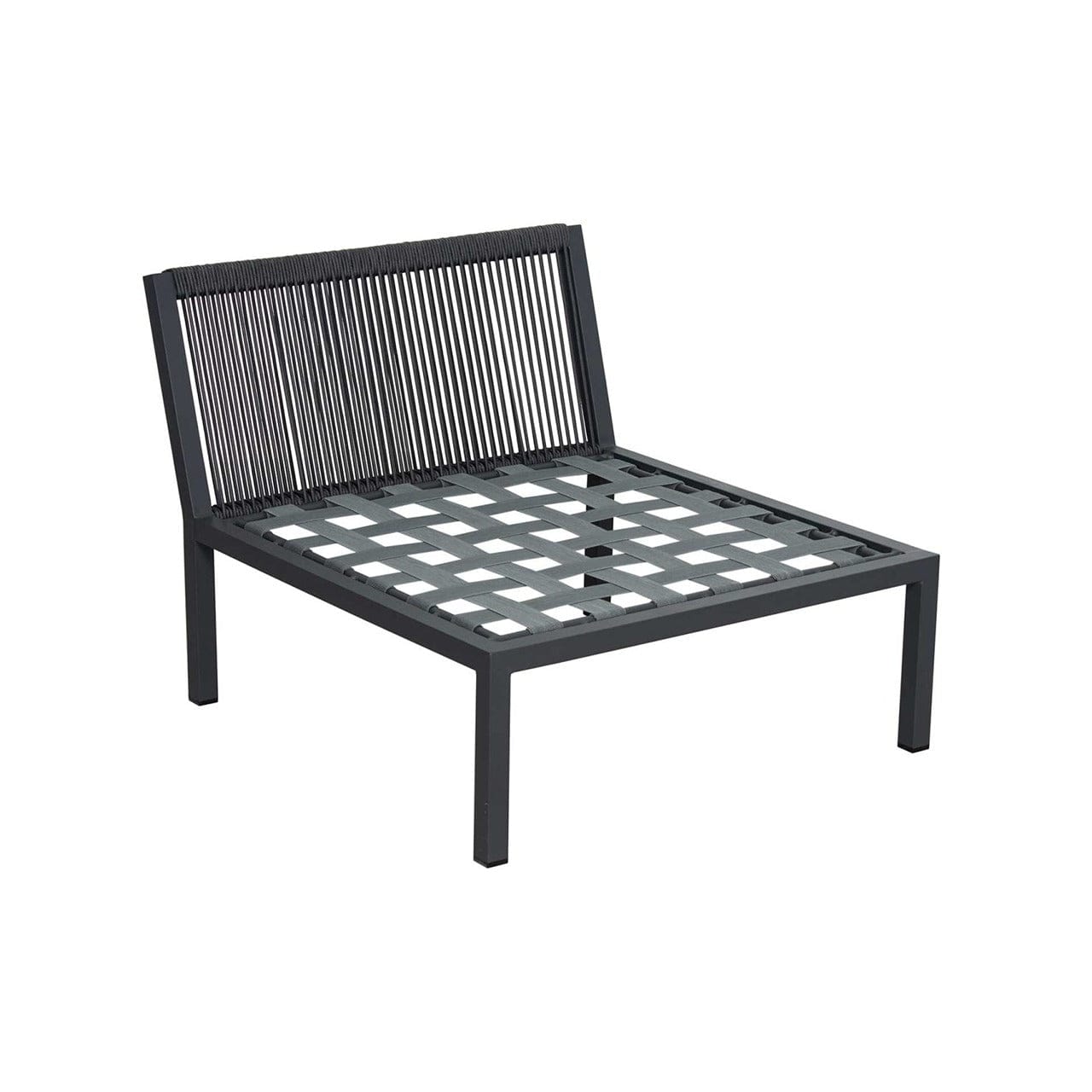 Bahamian Outdoor Sectional Armless Chair - Waterproof Wicker Patio Furniture for Poolside, Garden, and Backyard Relaxation