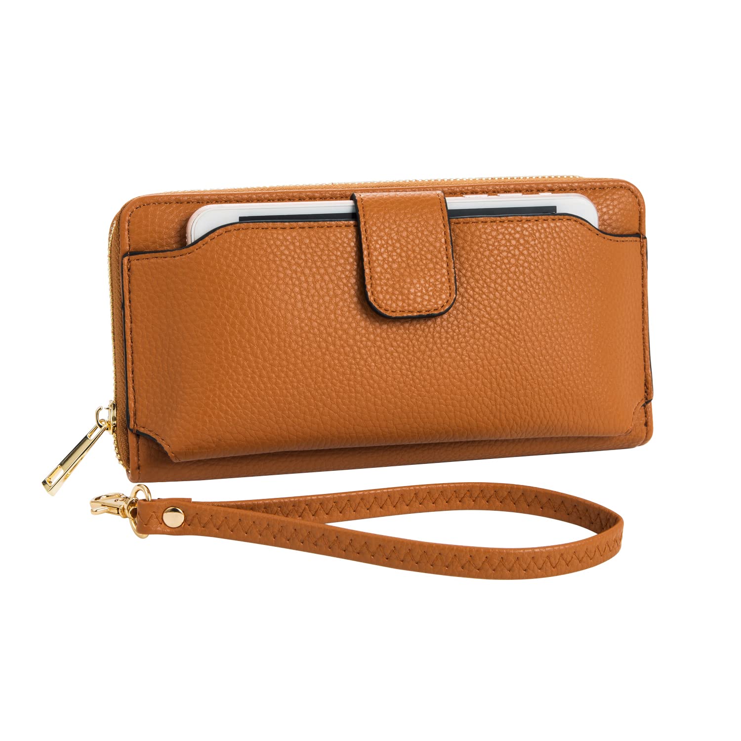 Women's RFID Blocking Wristlet Wallet with Phone Holder - Zip Around Crossbody Handbag for iPhone & Cards - Perfect for Travel, Shopping & Everyday Use