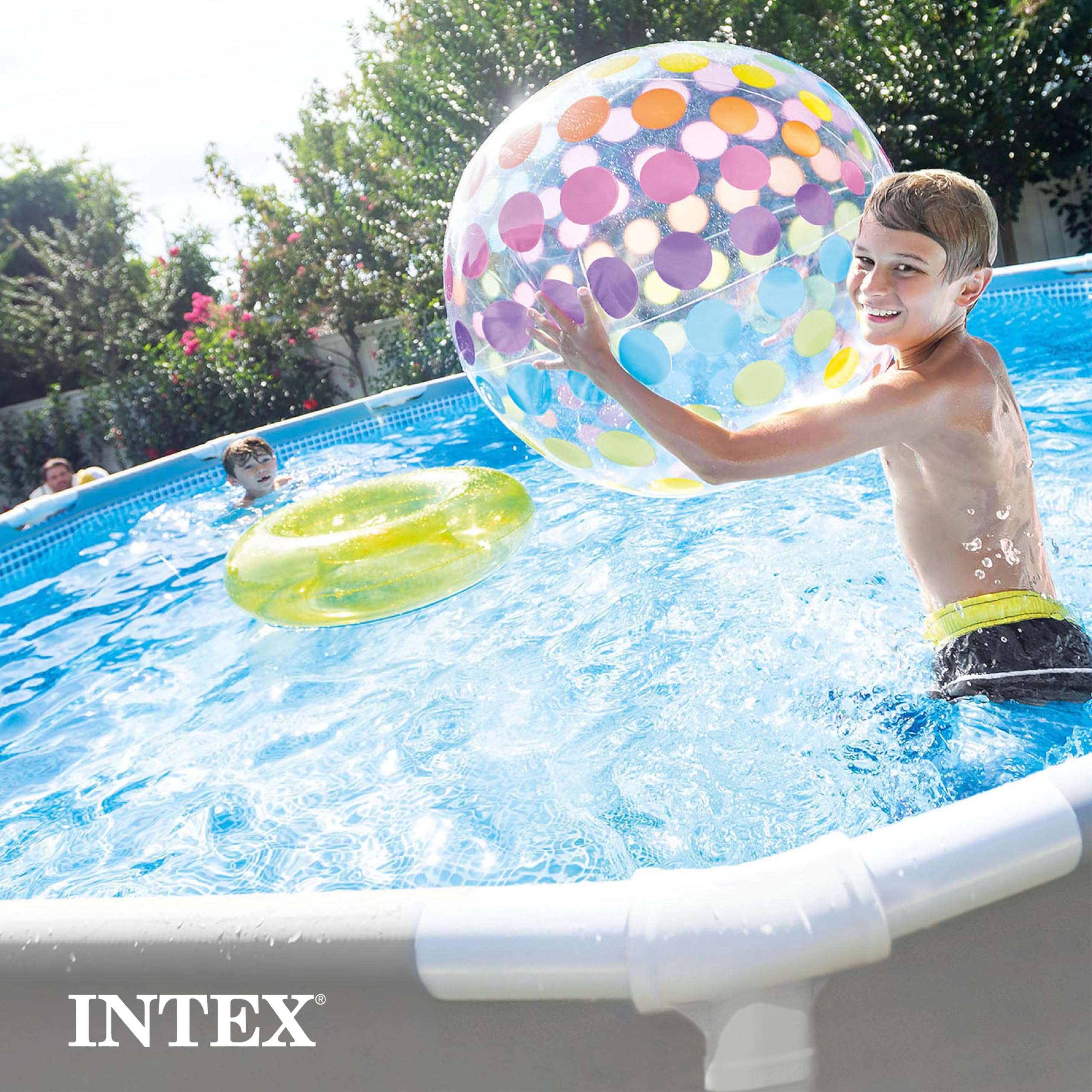Intex 26711EH 12ft x 30in Prism Frame Premium Above Ground Swimming Pool Set with 530 GPH Cartridge Filter Pump | SuperTough Puncture & Rust Resistant | 1718 Gallon Capacity | Perfect for Backyard, Family Gatherings & Summer Fun