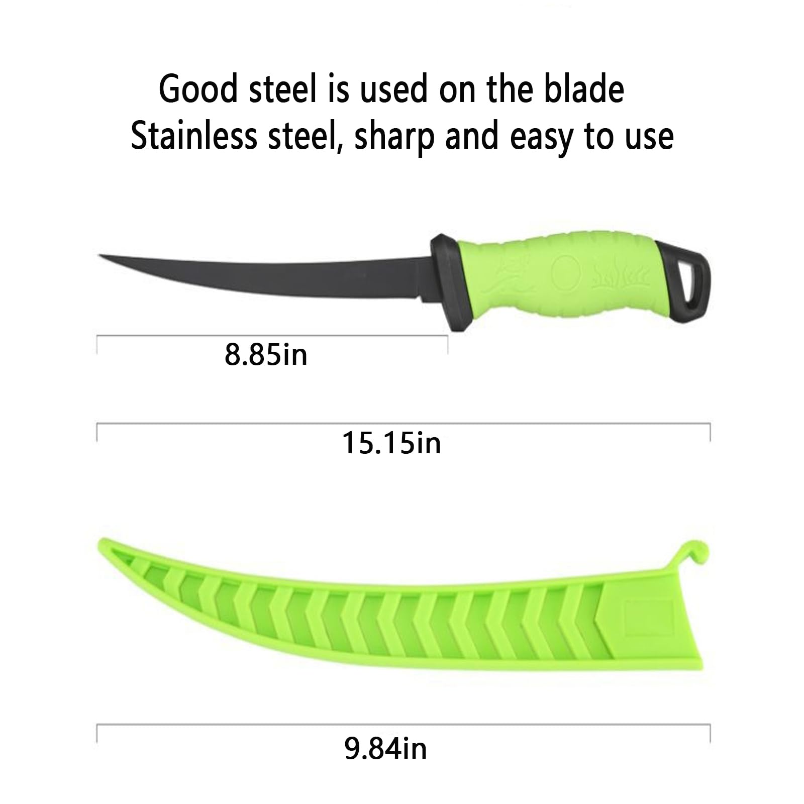 Premium 9-Inch Reindeer Fillet Knife - Sharp Stainless Steel Blade with Non-Slip Grip Handle - Ideal for Fish Filleting, Meat Deboning, and Outdoor Fishing Bait Preparation - Perfect for Camping, Hunting, and Kitchen Use