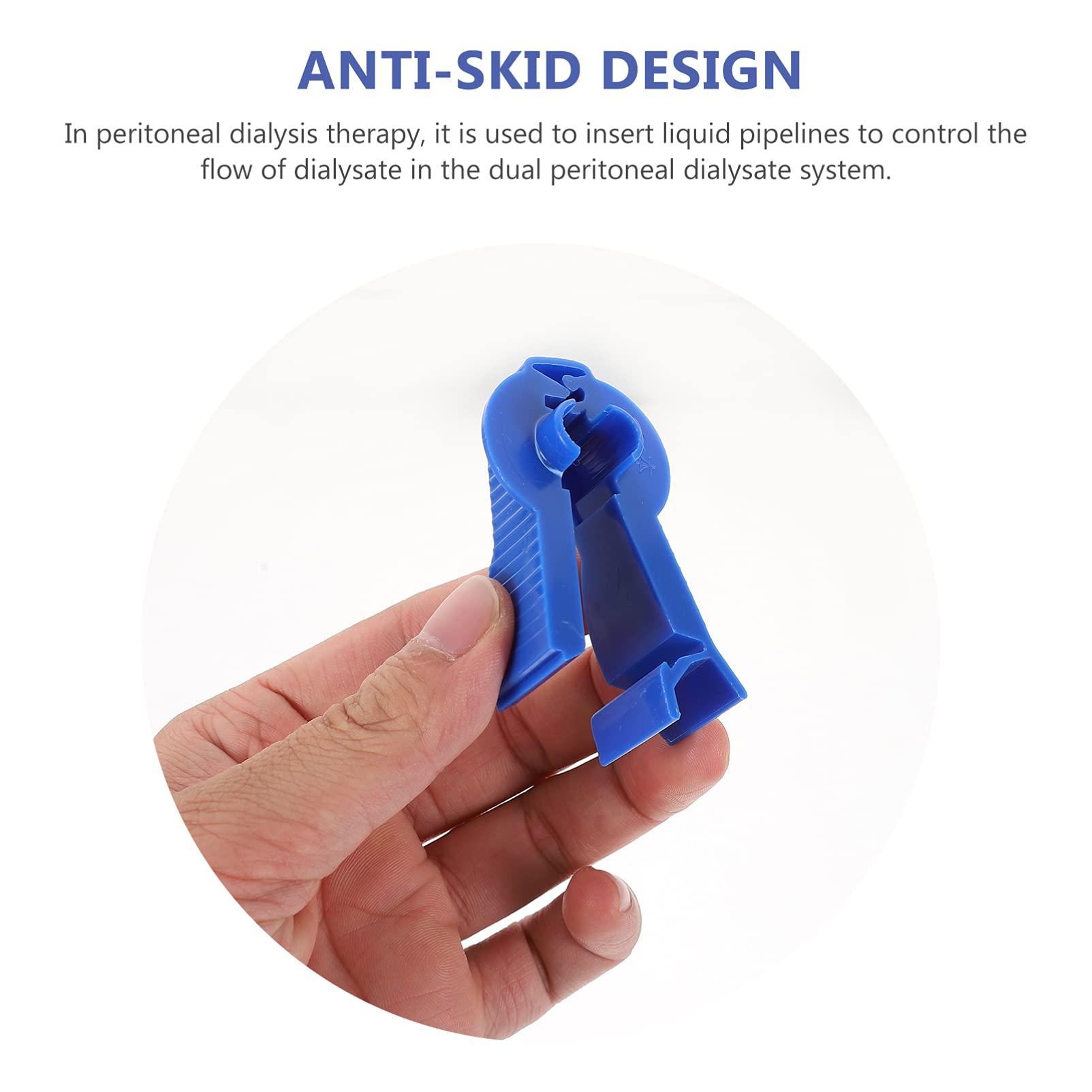 3pcs Peritoneal Dialysis Flow Control Clips - Medical Grade Tubing Clamps for Dialysis Bags | Blue PD Accessories for Home & Clinical Use