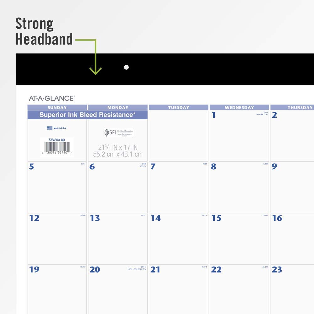 AT-A-GLANCE 2020 Desk Calendar & Planner - 21.75