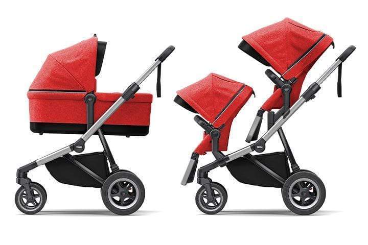 Thule Sleek Double Stroller - Lightweight Compact Baby Stroller for Twins, Durable All-Terrain Wheels | Perfect for Travel, Shopping & Outdoor Adventures