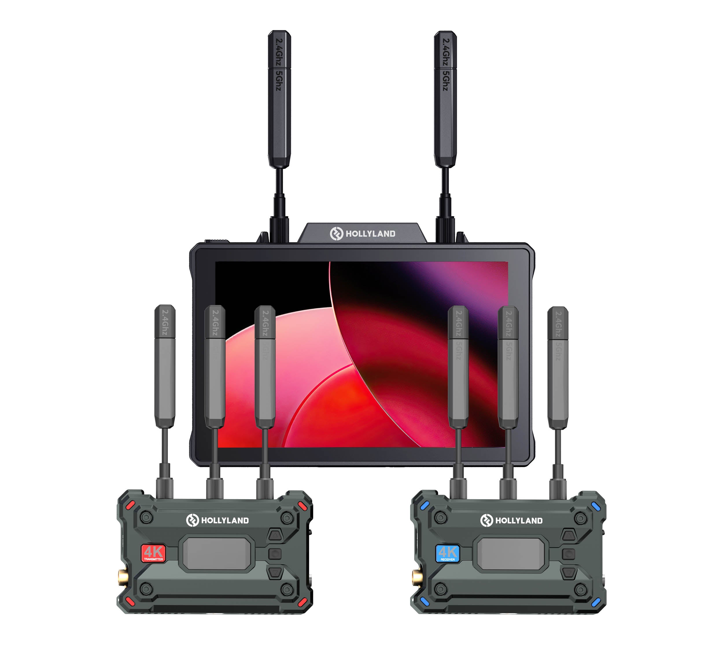 Pyro Transmission and Monitoring Kit with 7 Video Transceiver Monitors - Professional Fire Detection System for Industrial Safety & Security Surveillance