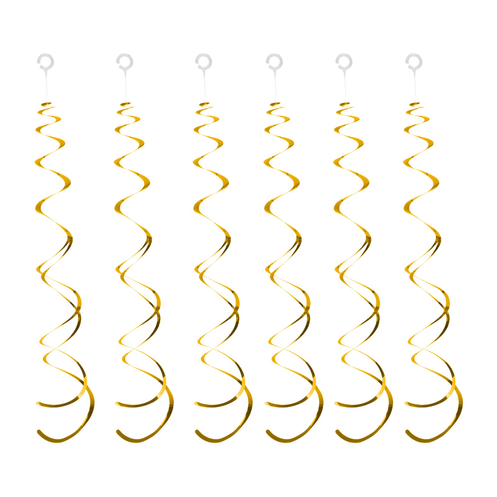 30 Pack Gold Plastic Hanging Swirl Decorations - Spiral Streamers for Ceiling, Wedding, Baby Shower & Birthday Party Supplies | Perfect for Indoor Events, Home Decor and Festive Celebrations