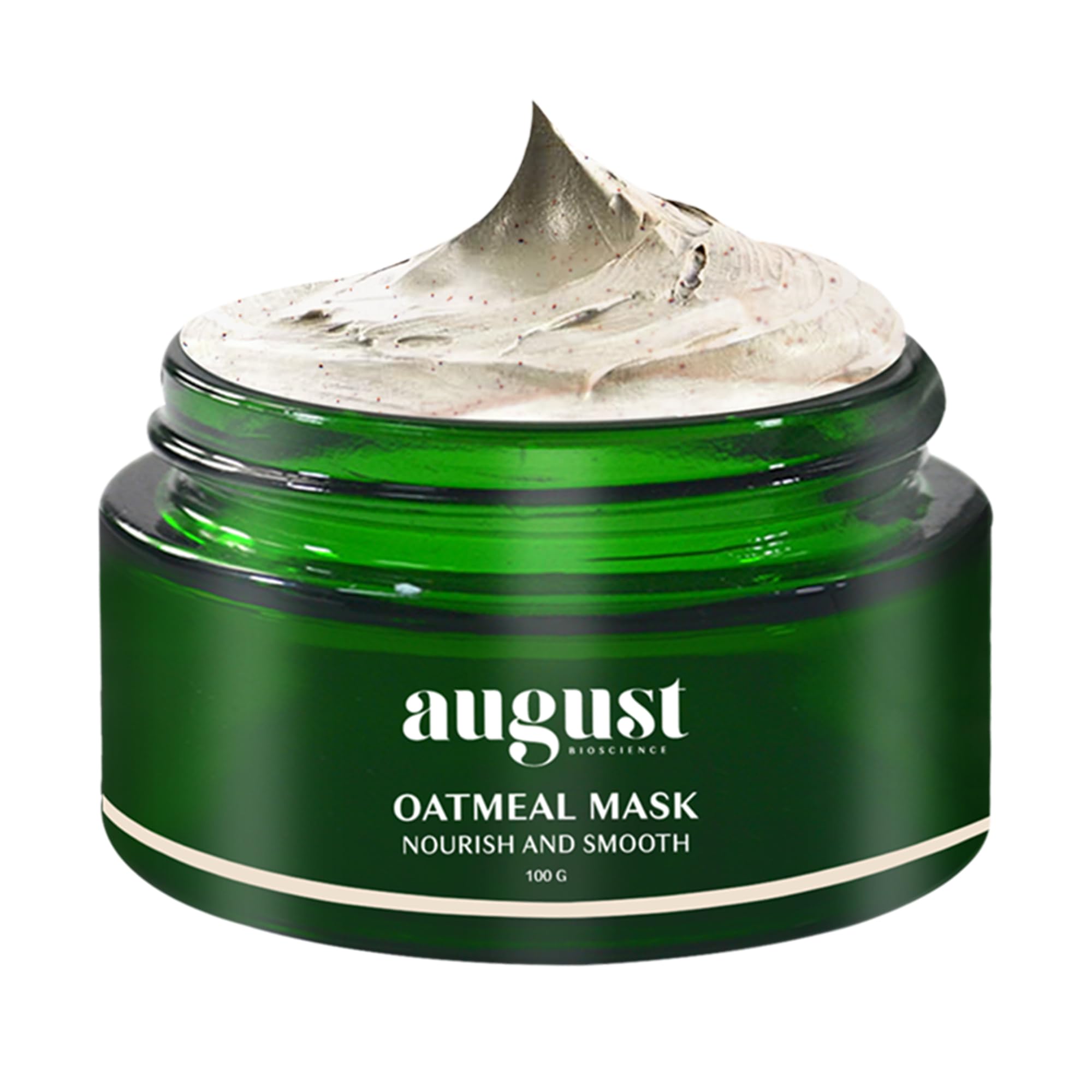 August Bioscience Oatmeal Clay Mask with Shea Butter & Chia Seed Oil - 100g Deep Cleansing Face Mask for Acne, Blackheads & Oily Skin - Perfect for Spa Day & Self-Care Routine
