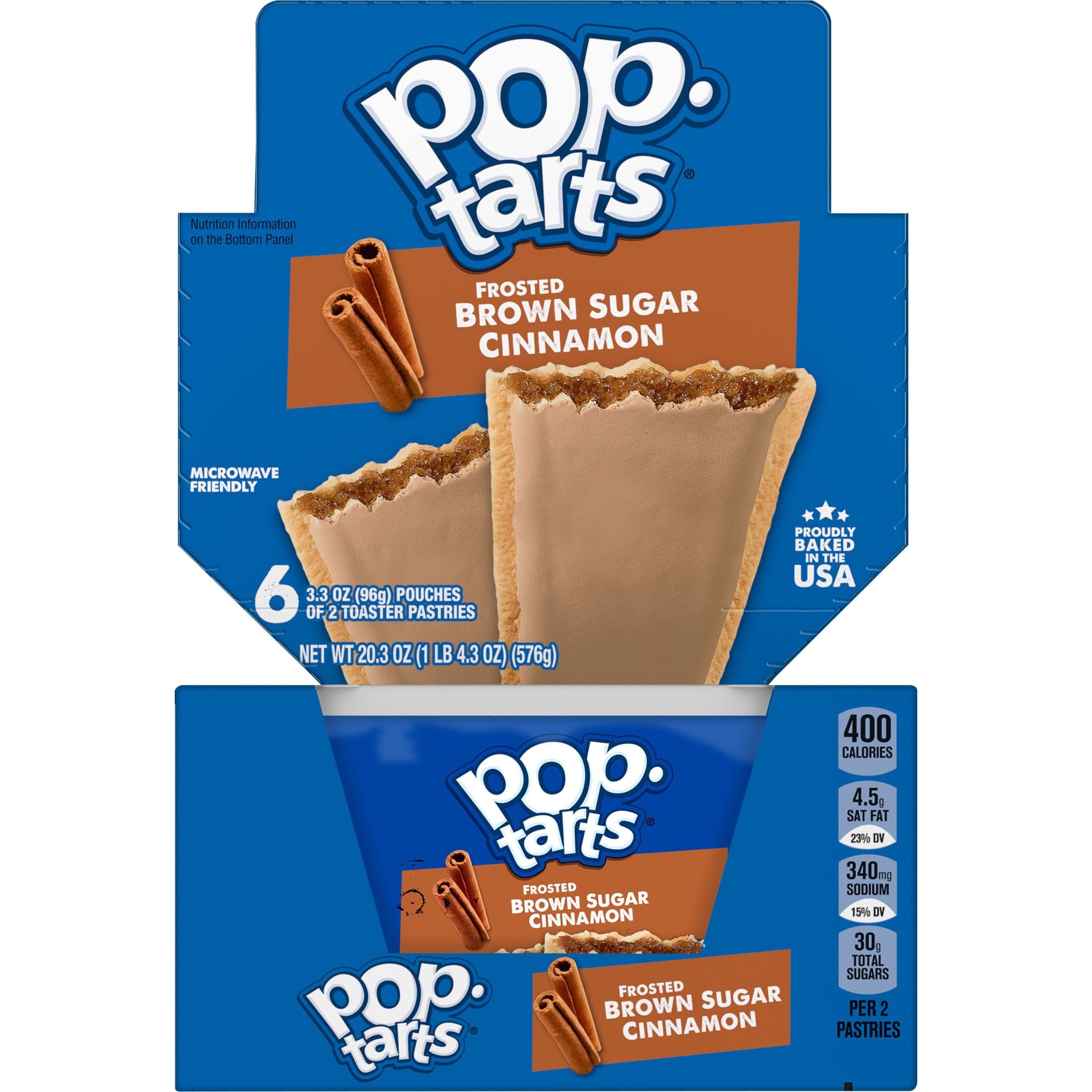Pop-Tarts Toaster Pastries - Frosted Brown Sugar Cinnamon (12 Boxes, 144 Pastries) | Quick Breakfast, Kids Snacks & On-the-Go Treats for School, Office or Travel