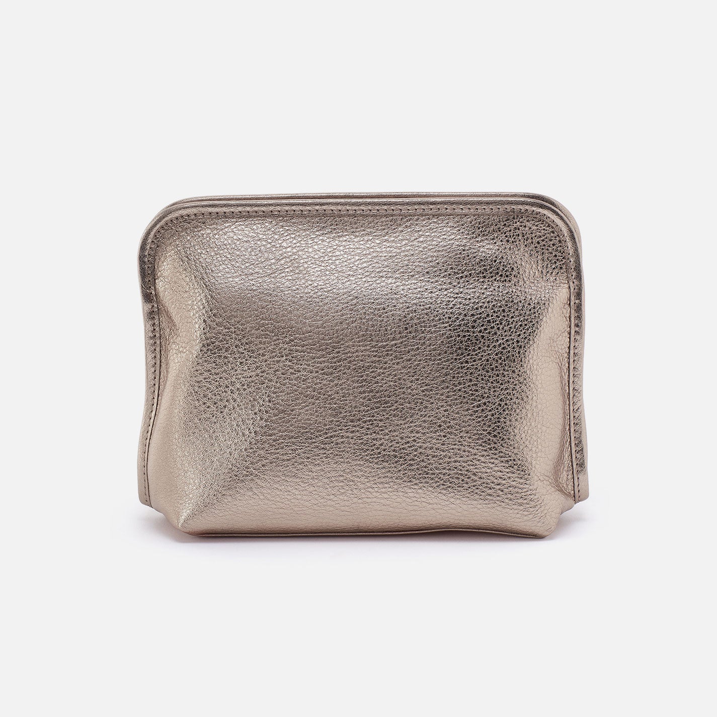 Premium Metallic Leather Cosmetic Pouch - Elegant Cameo Quartz Makeup Bag for Travel & Daily Essentials Organization