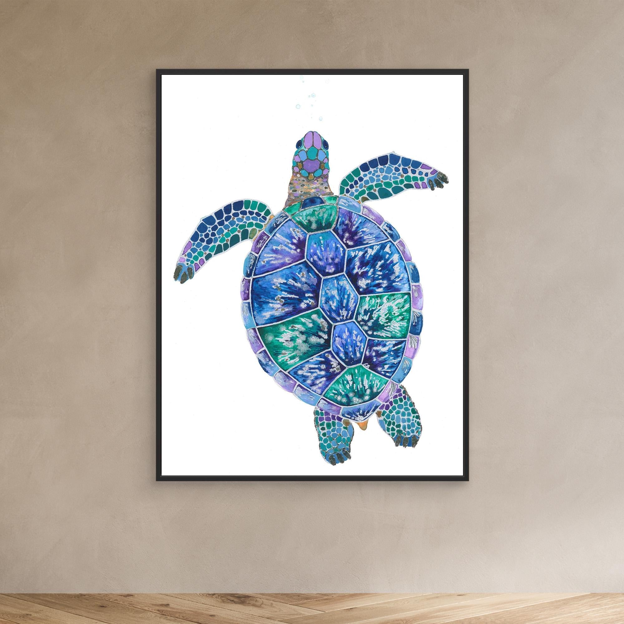 Blue Turtle Canvas Print by Isabelle Brent - Stunning Wall Art for Living Room, Bedroom & Office Decor