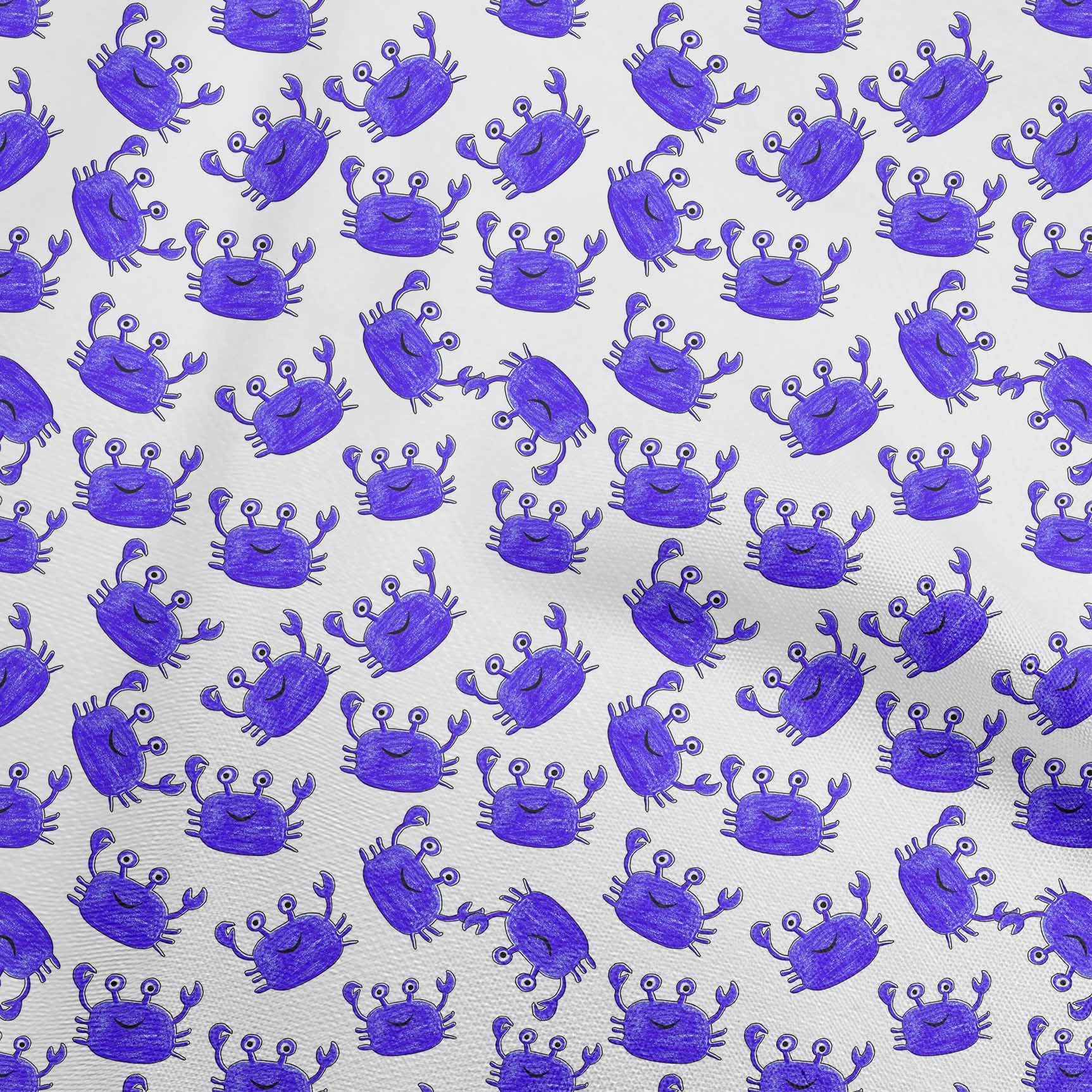 Velvet Purplish Blue Fabric for Kids Crab DIY Sewing - 58 Inch Wide by The Yard | Printed Fabric for Clothing, Crafts & Home Decor | Perfect for Costumes, Quilting & Sewing Projects