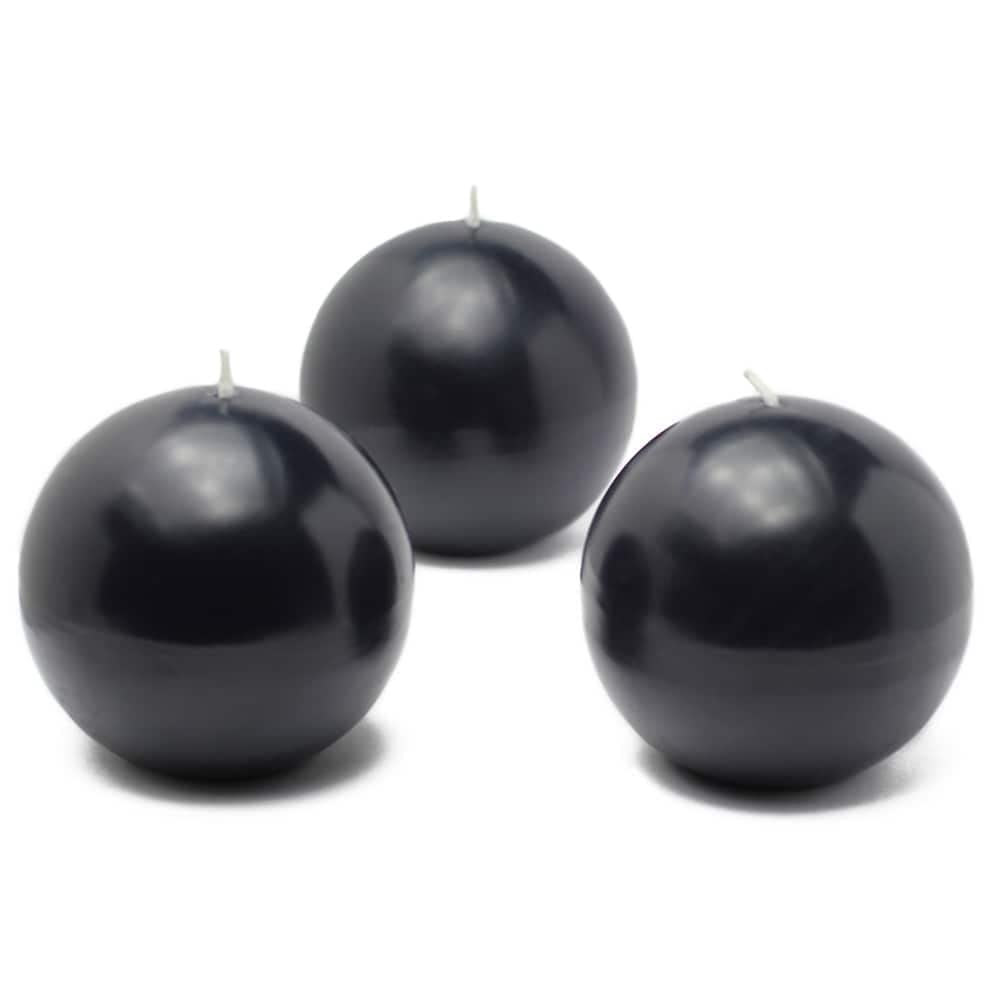 3 Inch Black Ball Candles Bulk Pack of 36 - Perfect for Weddings, Parties & Home Decor