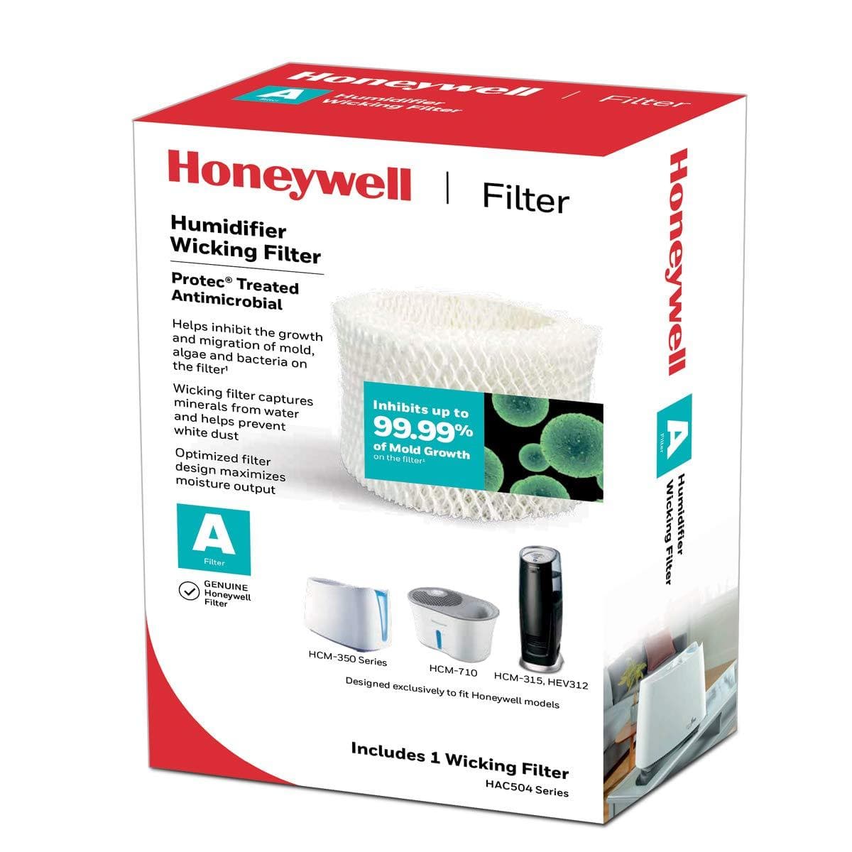 Honeywell HAC 504 Series Humidifier Replacement Filter A - Compatible with Honeywell Humidifiers | Improves Air Quality | Perfect for Bedroom, Office & Nursery Use