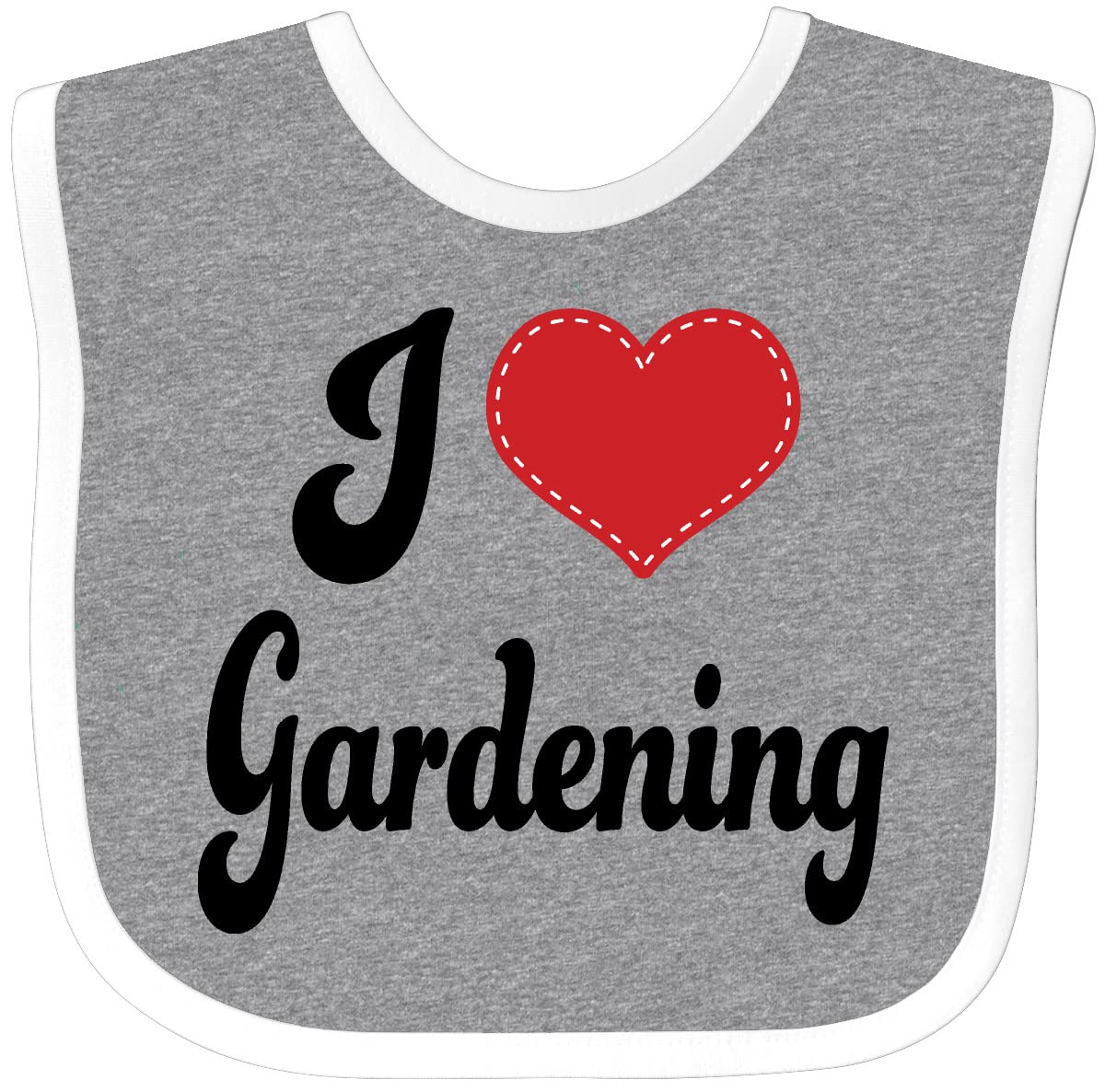 Inktastic Gardener I Love Gardening Baby Bib - Soft Cotton Adjustable Infant Bib for Feeding & Messy Playtime - Perfect Gift for New Parents & Baby Showers