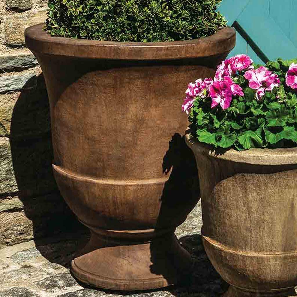 Campania International Pascal Large Urn - Classic Garden Planter for Outdoor Flowers, Plants & Decor - Perfect for Patio, Porch, and Landscaping