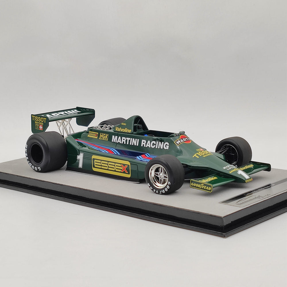 1/18 Tecno Mythos Series Lotus 79 1979 Italy GP Car #1 TM18 287A Resin Model Car - Collectible Racing Replica for Display & Enthusiasts