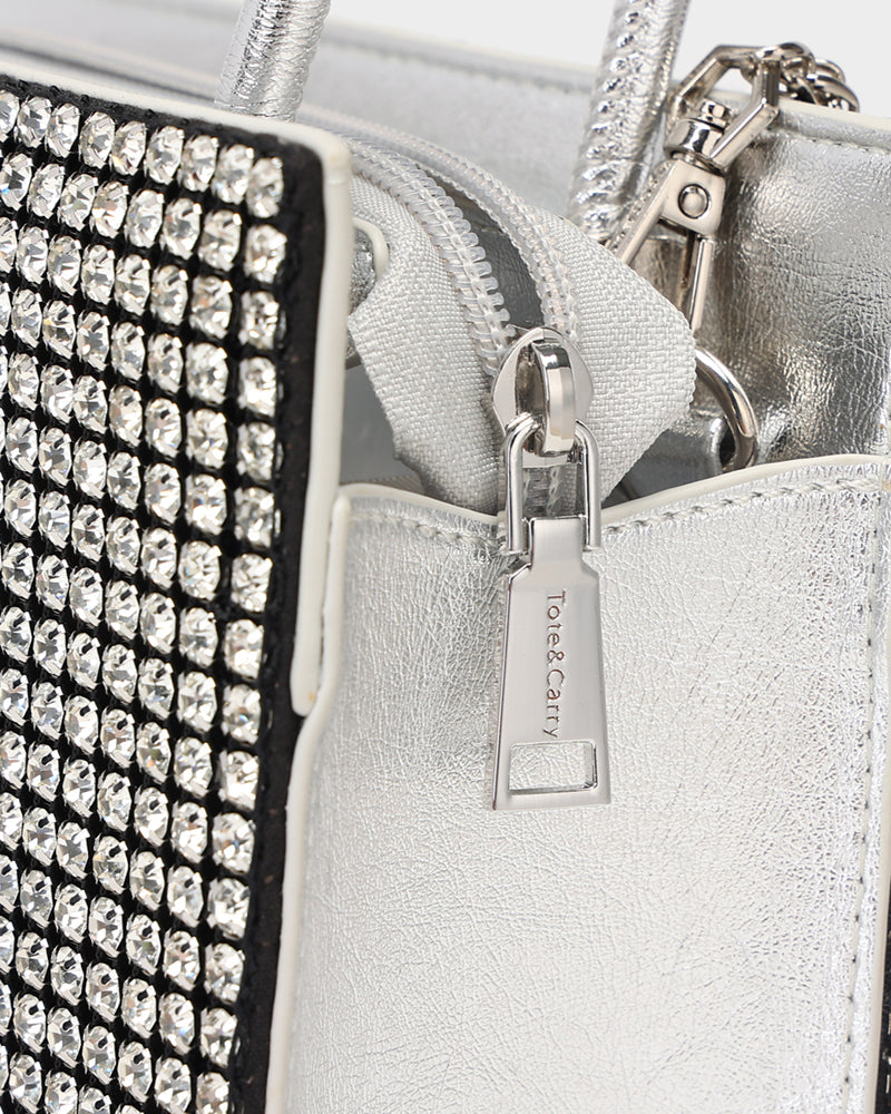Stylish Silver Glitter Shoulder Bag for Women - Perfect for Parties, Weddings & Night Out