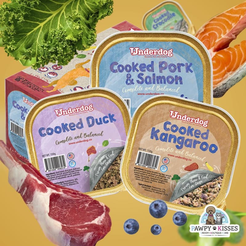 Premium Underdog Cooked Fresh Frozen Dog Food - 1.2kg (2.65lb) Grain-Free Natural Recipe for All Breeds & Ages - Perfect for Mealtime, Training Treats & Digestive Health