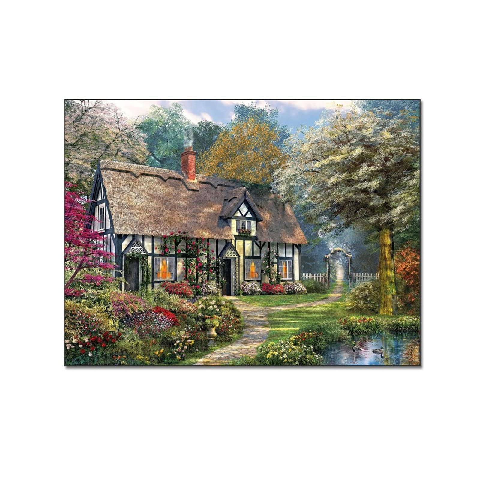 Dominic Davison Country & Urban Landscape Art Print - Victorian Garden Cottage Wall Decor Poster (20x26 inch/51x66cm) - Perfect for Bedroom, Living Room & Office Wall Art Decoration
