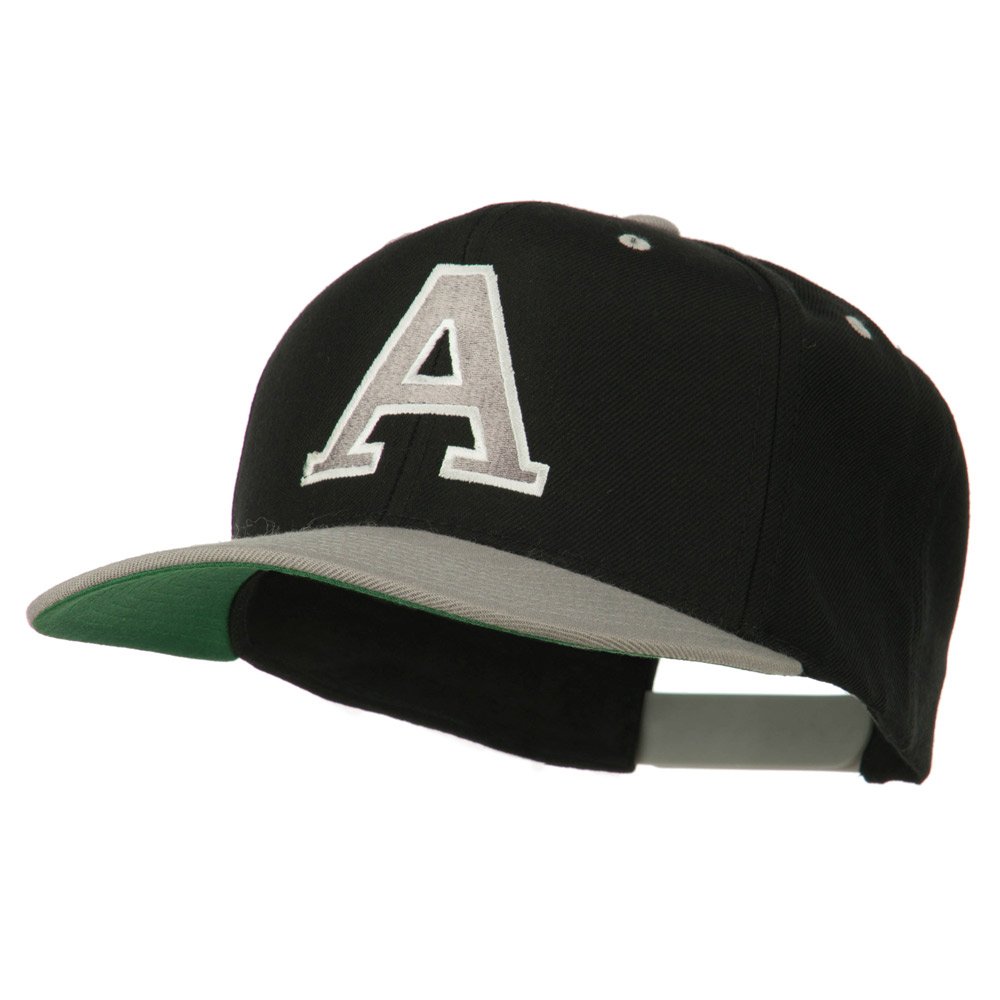 e4Hats.com Large A Embroidered Snapback Cap - Adjustable Baseball Hat for Men & Women - Perfect for Sports, Casual Wear & Street Fashion
