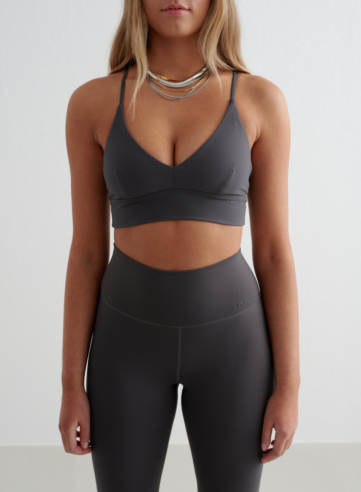 Shadow Grey Sense Strap Bra - Wireless Comfort Support for Yoga, Workout & Everyday Wear - Seamless Soft Breathable Sports Bra for Women