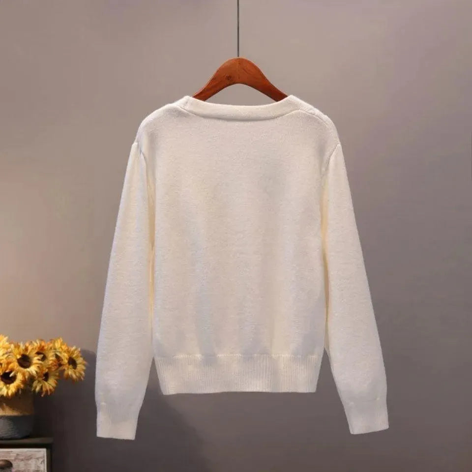 Women's V-Neck Cardigan Sweater - Soft & Stylish Knit Pullover for Casual Wear, Office & Layering