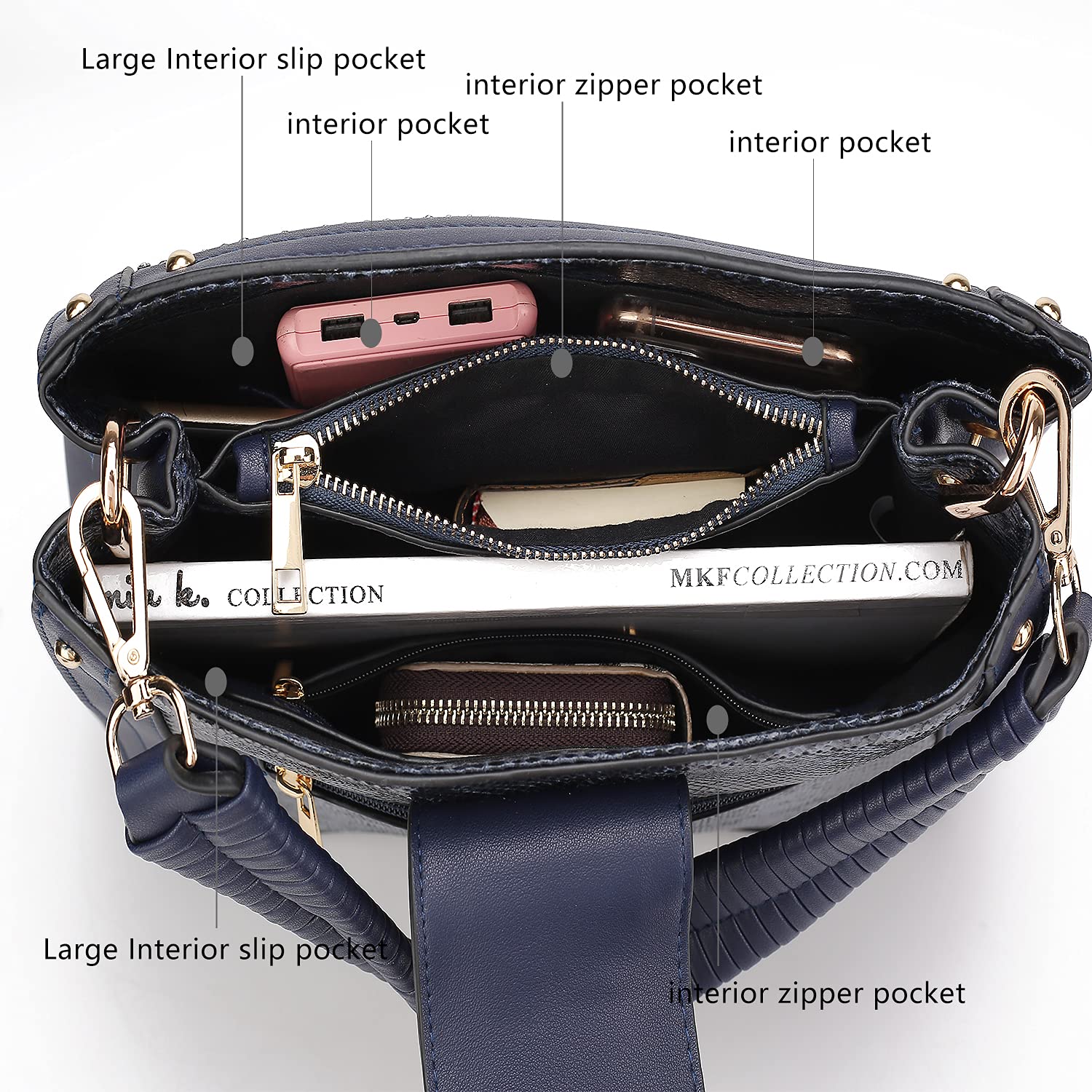MKF Collection Vegan Leather Crossbody Bag for Women - Stylish Top Handle Shoulder Purse & Satchel Handbag by Mia K | Perfect for Work, Travel & Everyday Use