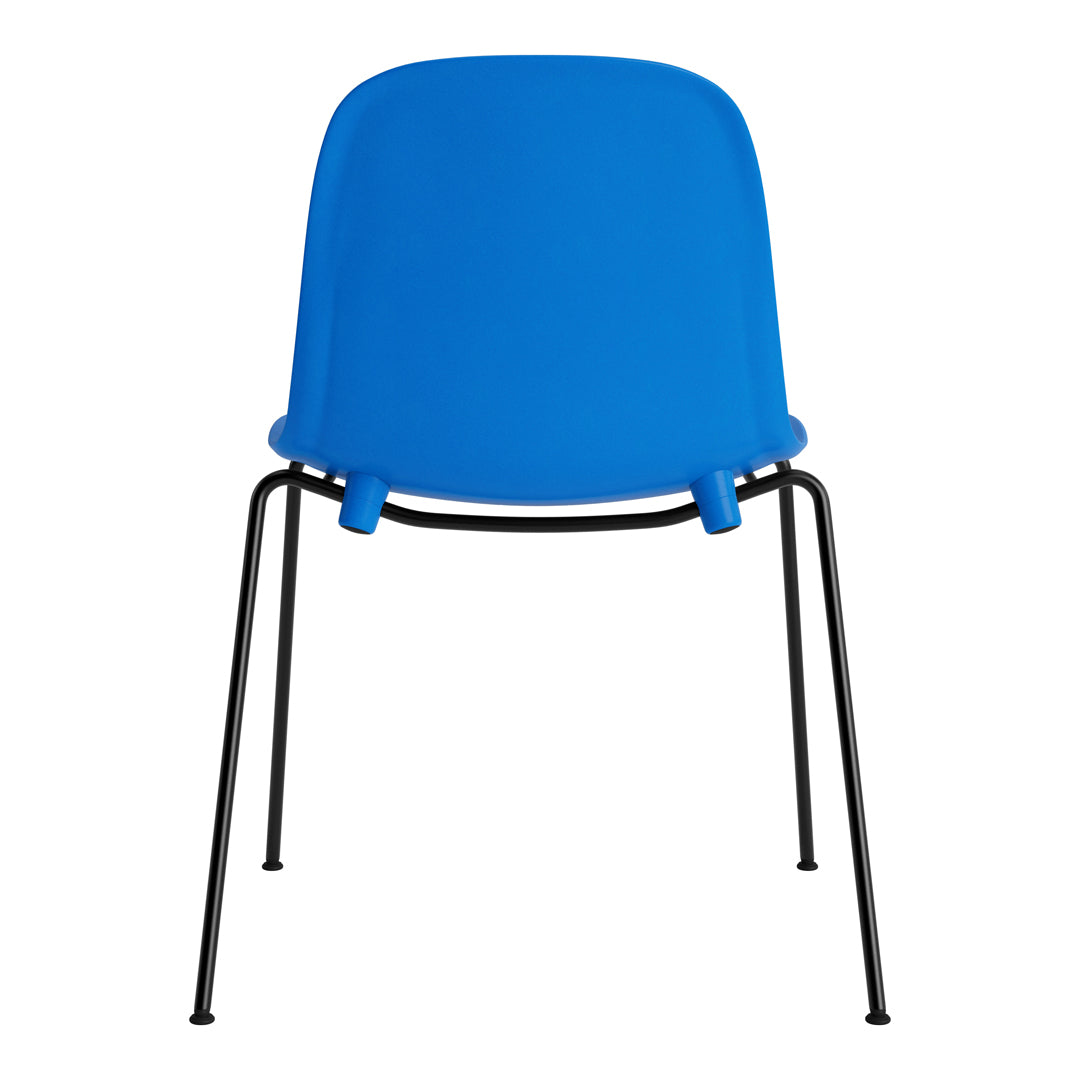 Modern Form Side Chair with Sturdy Metal Legs - Stackable Dining Chair for Kitchen, Restaurant & Office Use