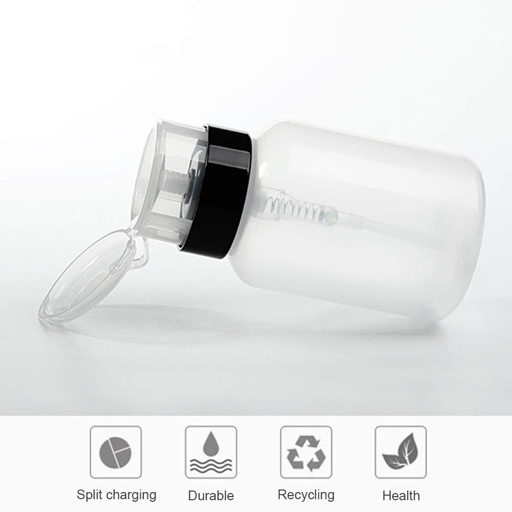 Lockable Pump Dispenser Bottle for Nail Polish & Makeup Remover - 60ml Empty Push Down Refillable Container (Pack of 1) | Perfect for Salon, Home Manicure & Travel Nail Care Kit